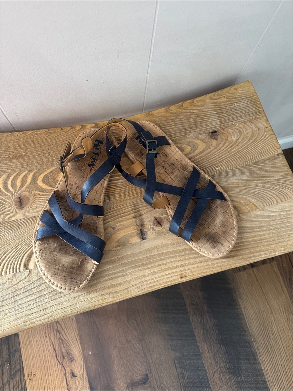 Korks Women's Strappy Navy Sandals size 8